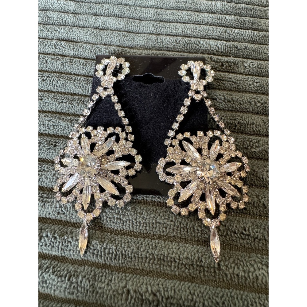 Dramatic Rhinestone Dangle Earrings Statement Prom Party Wedding‎ Jewelry